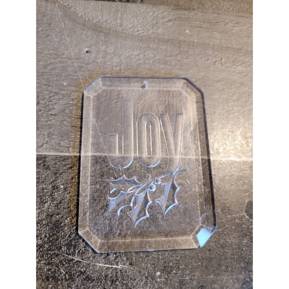 Acrylic clear joy Mistletoe ornament xmas